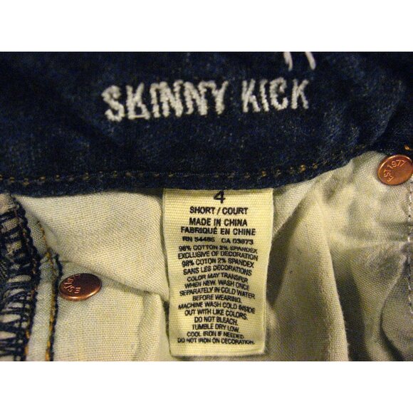 American Eagle Womens CUTOFF JEAN SHORTS Low Rise Sequin Pockets W 28 MEASURED - Picture 8 of 10